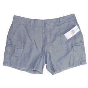 NWT Tommy Hilfiger Women's Linen Cargo Cutoff Shorts Gray Size 2